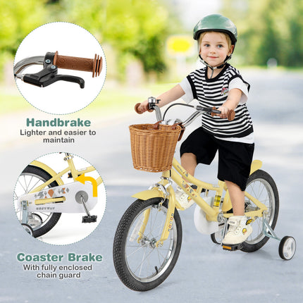 18 Inch Kids Bike Adjustable Bicycle with Reflectors and Bell for Children 4-8 Years Old-18 inches
