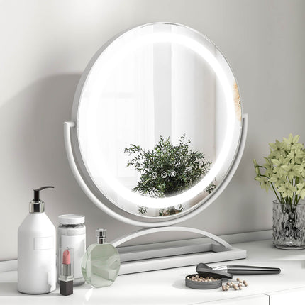 16 Inch Round Makeup Vanity Mirror with 3 Color Dimmable LED Lighting