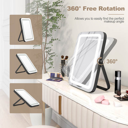 16 x 12 Inch Rectangular Vanity Makeup Mirror with 3 Color Dimmable Lighting
