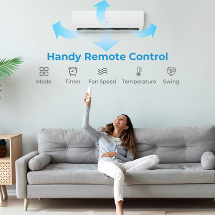 18000 BTU 2 Zone 20 SEER2 Mini Split AC with Heat Pump