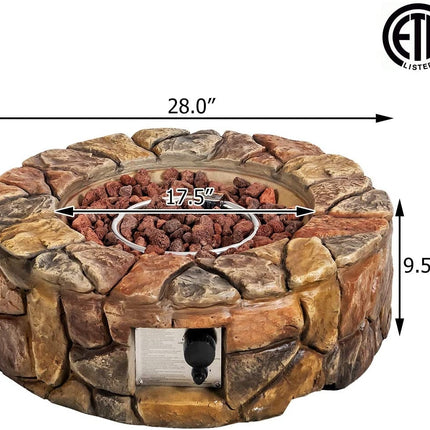 28 Inch Propane Gas Fire Pit