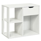 Tier Side Table With Storage Shelf And Drawer Space