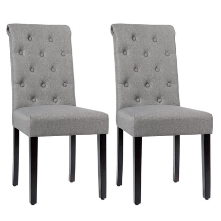 2 Pieces Tufted Dining Chair Set with Adjustable Anti-Slip Foot Pads