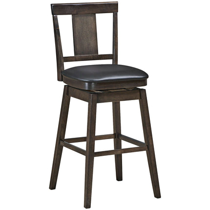 24 inch Swivel Upholstered Counter Height Bar Chair with Rubber Wood Legs