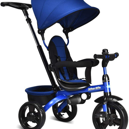 4-in-1 Kids Tricycle with Adjustable Push Handle
