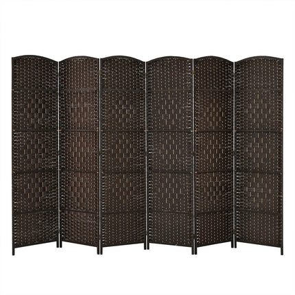 6.5Ft 6-Panel Weave Folding Fiber Room Divider Screen