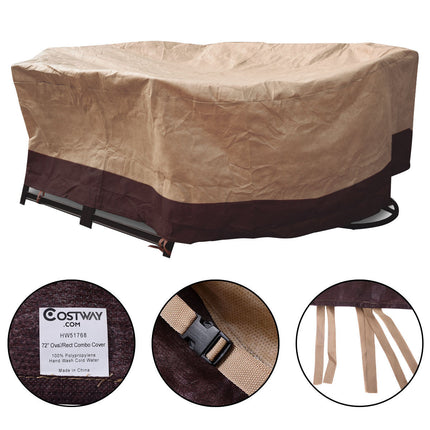 72 Inch Waterproof Oval/Rect Garden Table Cover
