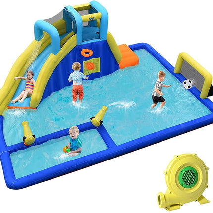 6-in-1 Inflatable Water Slides with Blower for Kids