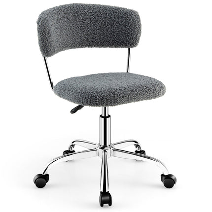 Computer Desk Chair Adjustable Sherpa Office Chair Swivel Vanity Chair