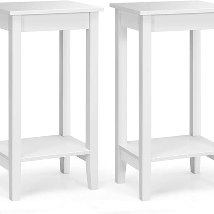 Set of 2 Versatile 2-Tier End Table with Storage Shelf