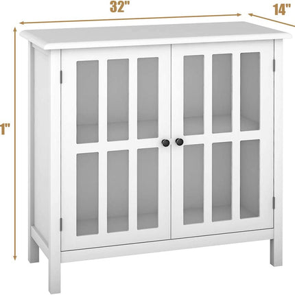 Glass Door Sideboard Console Storage Buffet Cabinet