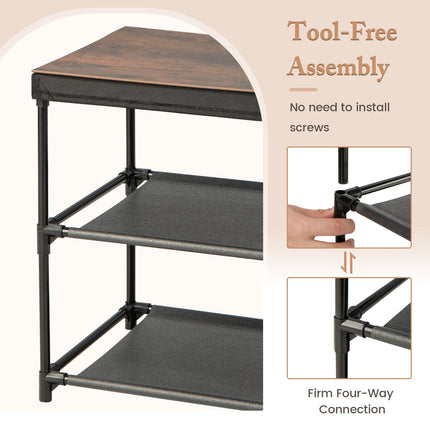 2-Drawer Nightstand with Removable Fabric Bins and Pull Handles Set of 2-Black