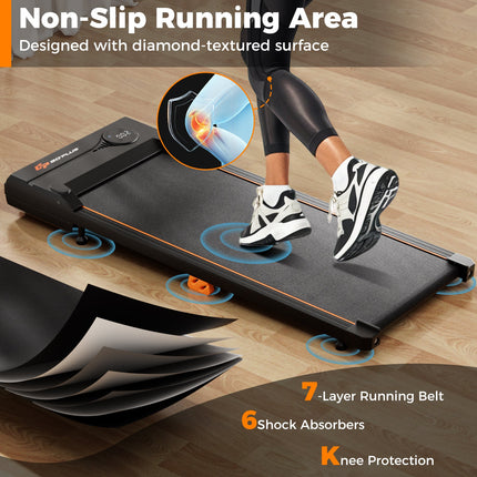 2.5HP Under Desk Treadmill with Remote Control for Home Office-Black
