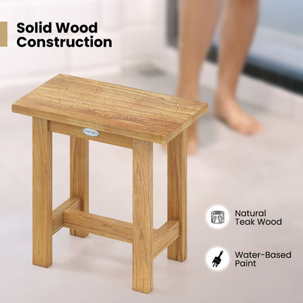 20 inch Teak Shower Bench Waterproof Shower Stool for Shaving Legs