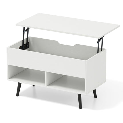 31.5 Inch Lift-Top Coffee Table with Hidden Storage and 2 Open Shelves