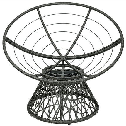 Rattan Papasan Chair Ergonomic 360-degree Swivel Soft Cushion Garden