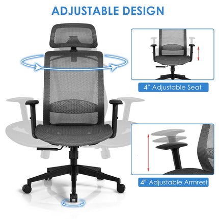 Height Adjustable Ergonomic High Back Mesh Office Chair with Hange