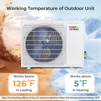 Energy Star Certified 24000 BTU 21 SEER2 208-230V Mini Split Air Conditioner and Heater Black Wifi Enabled