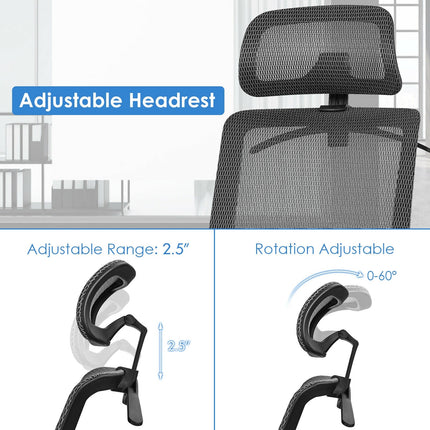 Height Adjustable Ergonomic High Back Mesh Office Chair with Hange