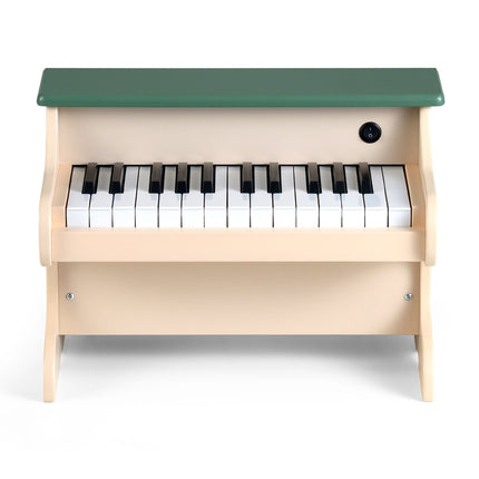 25 Keys Kids Piano Keyboard Wooden Digital Piano Toy with Removable Music Stand-Green