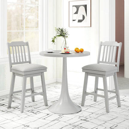 25 inch Modern Bar Stools Set of 2 with Upholstered Swivel Seat-Gray