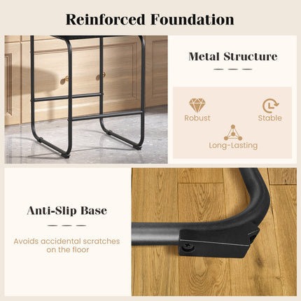 26 Inch Counter Height Bar Stools Set of 2 with Metal Frame and Footrest