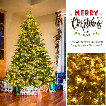 6.5 Feet Pre-lit Snow Flocked Hinged Artificial Christmas Tree