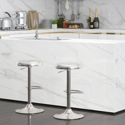 Modern Swivel Adjustable Height Bar Stool with Footrest for Pub Bistro Kitchen Dining