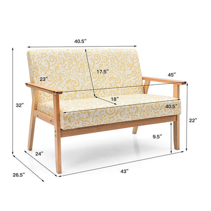 Modern Fabric Loveseat Sofa Couch Upholstered 2-Seat Armchair