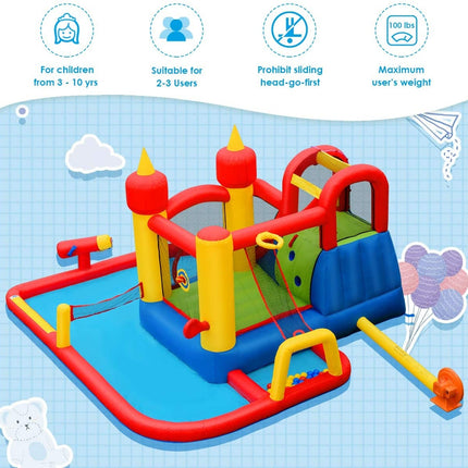 Inflatable Water Slide Jumper Bounce House with Ocean Ball without Blower