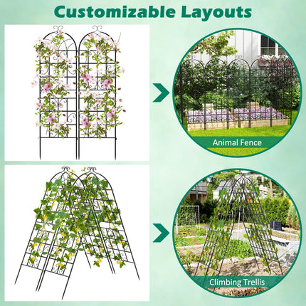 2/4 Pack 71 x 20 Inch Metal Garden Trellis for Climbing Plants