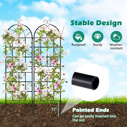 2/4 Pack 71 x 20 Inch Metal Garden Trellis for Climbing Plants