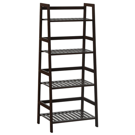 4-Tier Bamboo Plant Rack with Guardrails Stable and Space-Saving