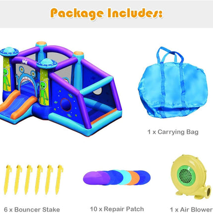 Inflatable Alien Style Kids Bouncy Castle with 480W Air Blower