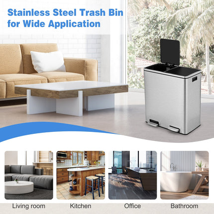 16 Gallon Dual Step Trash Can