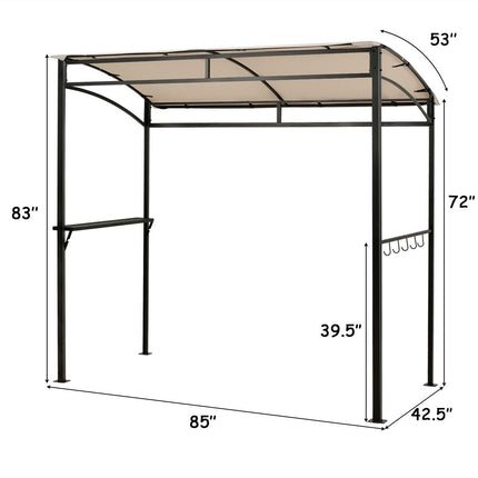 7 x 4.5 Feet Grill Gazebo Outdoor Patio Garden BBQ Canopy Shelter-Brown