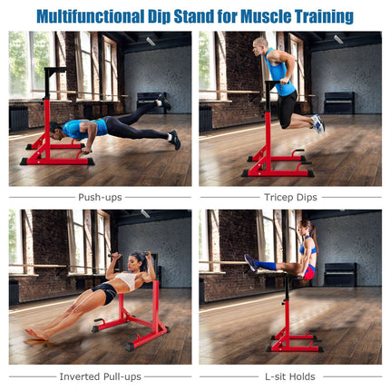 Adjustable Dip Bar with 10 Height Levels
