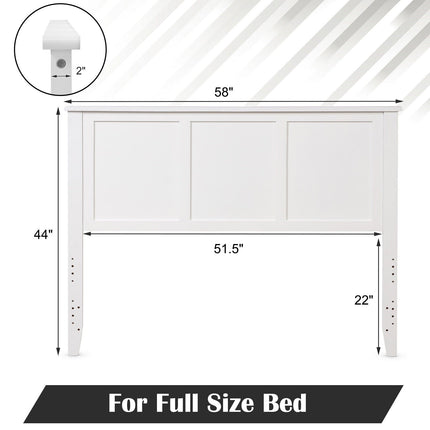 Full Wood Headboard Flat Panel with Pre-drilled Holes and Height Adjustment