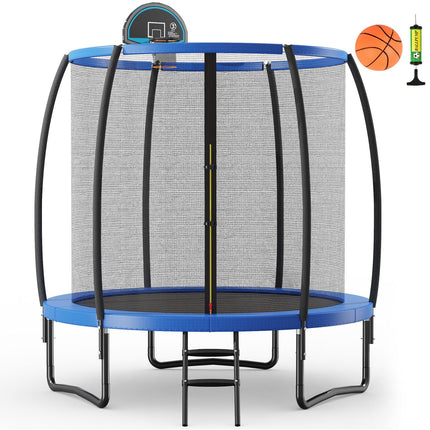 8/10 Feet Recreational Trampoline with Basketball Hoop