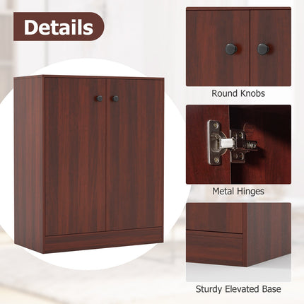 2-Door Modern Floor Storage Cabinet with 3-Tier Shelf