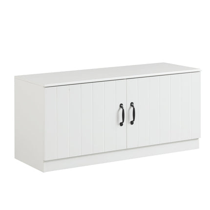 2-Door Shoe Bench Shoe Storage Cabinet with Adjustable Shelves
