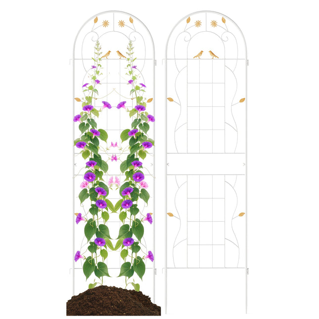 2 Pack 71 x 20 Inch Metal Garden Trellis Rustproof Plant Support for Climbing Plants