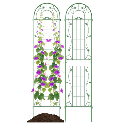 2 Pack 86.5 x 20 Inches Metal Garden Trellis for Climbing Plants