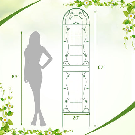 2 Pack 86.5 x 20 Inches Metal Garden Trellis for Climbing Plants