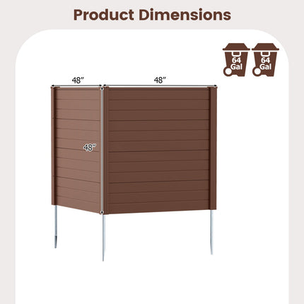2 Panels 48 x 48 Inch Air Conditioner Trash Can Pool Equipment Enclosure-Brown