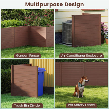 2 Panels 48 x 48 Inch Air Conditioner Trash Can Pool Equipment Enclosure-Brown