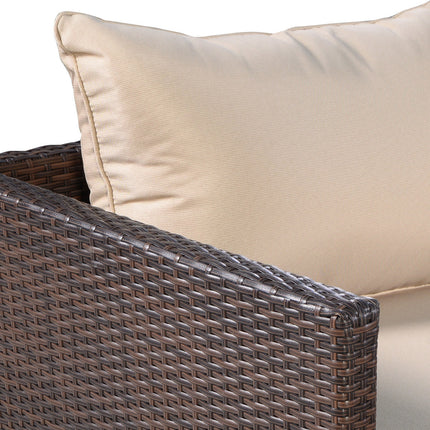 2 Pieces Patio Furniture Sofa Set with Cushions and Sofa Clips