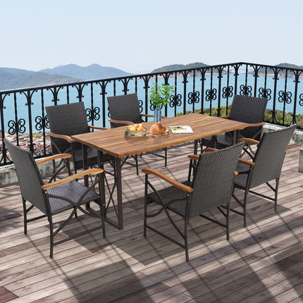 Set of 2/4 Patio Wicker Chairs with Soft Zippered Cushion
