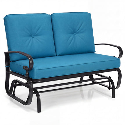 2 Seats Outdoor Swing Glider Chair with C