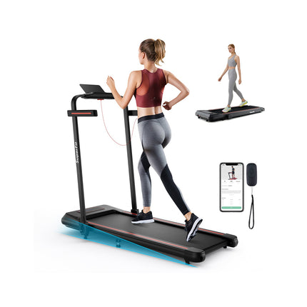 2 in 1 Folding Treadmill with Incline with Remote Control